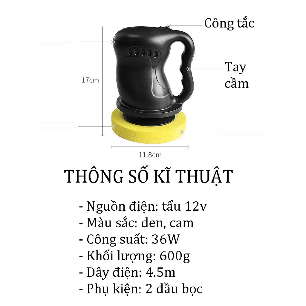 Máy đánh bóng xe hơi cầm tay 12v 36w