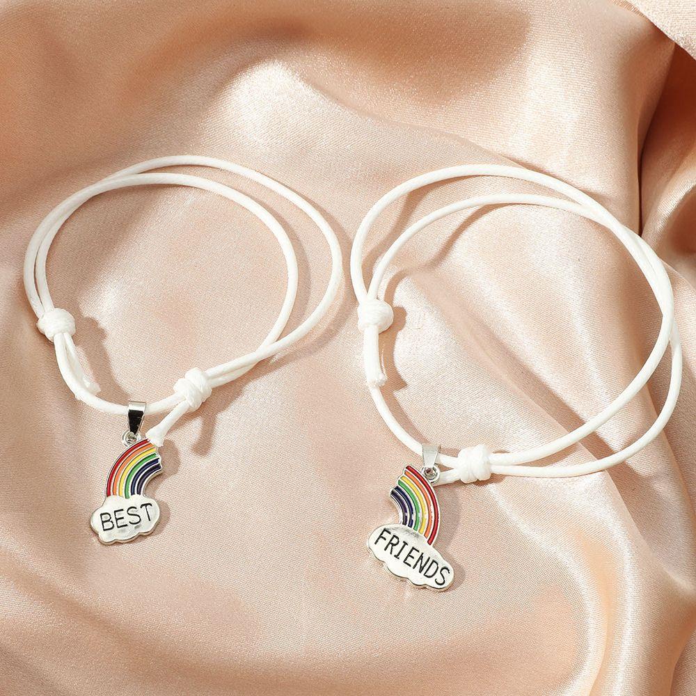 Vòng Tay Cầu Vồng May Mắn Phong Cách Hàn Quốc Cho Bạn Thân