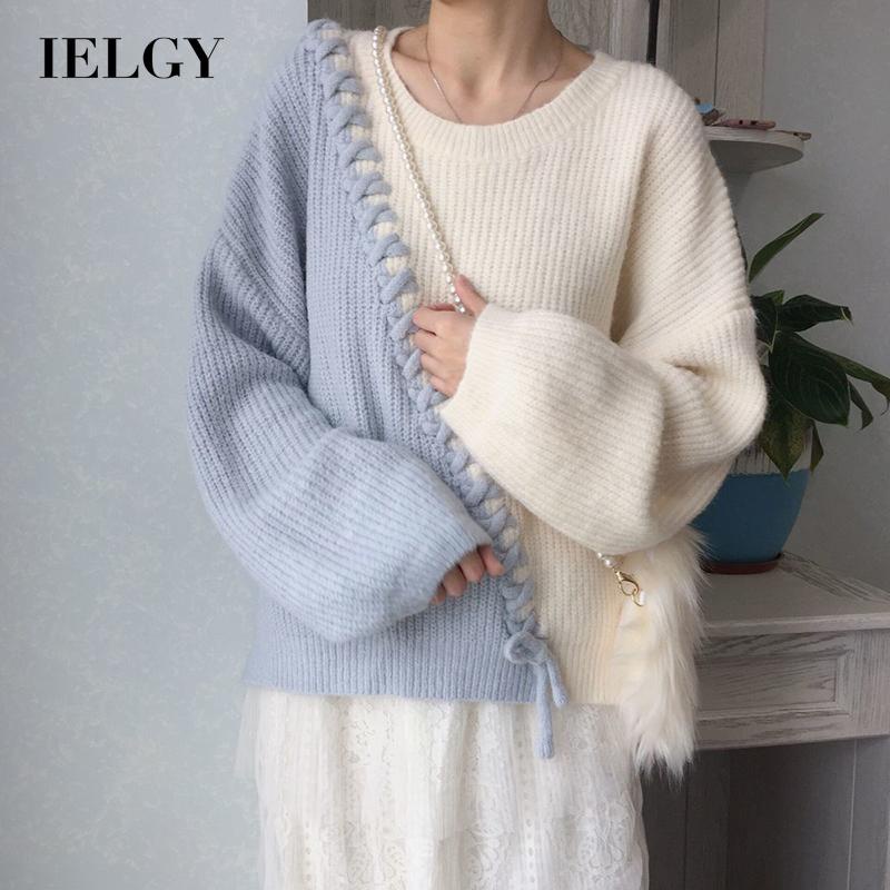 IELGY    Áo sweater Màu Sắc Tươi Tắn Phong Cách Nhật Bản Cho Nữ