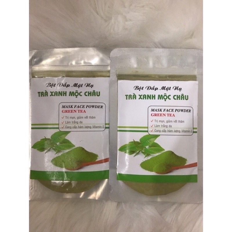 Bột Đắp Mặt Nạ Trà Xanh Mộc Châu Nguyên Chất 100g