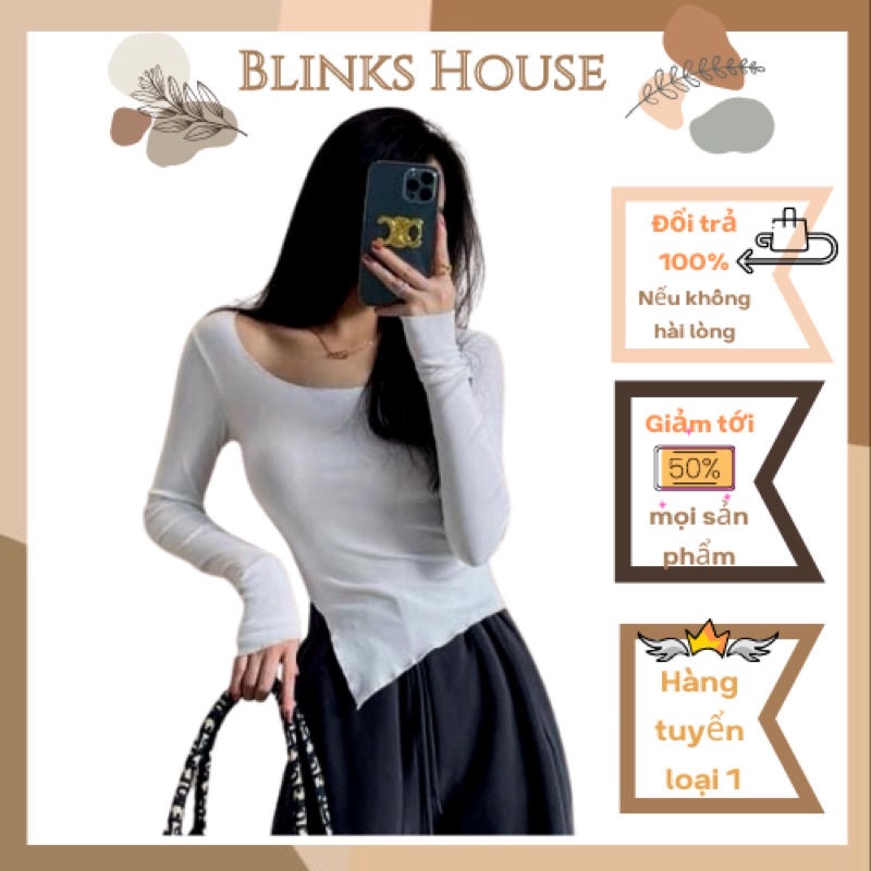Áo Body Tay Dài Xẻ Tà Bèo Lệch Chất Đẹp Mịn - BLINKS HOUSE