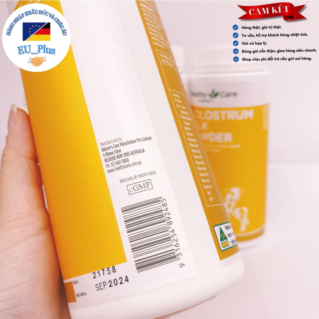 Sữa non Colostrum Milk Powder Healthy Care, dạng bột, 300g - Úc