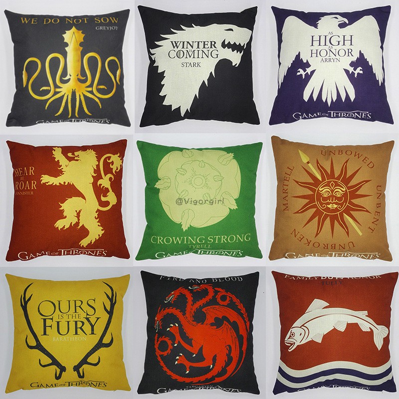 VG Square Game of Thrones Cotton Cotton Đệm Vỏ Gối