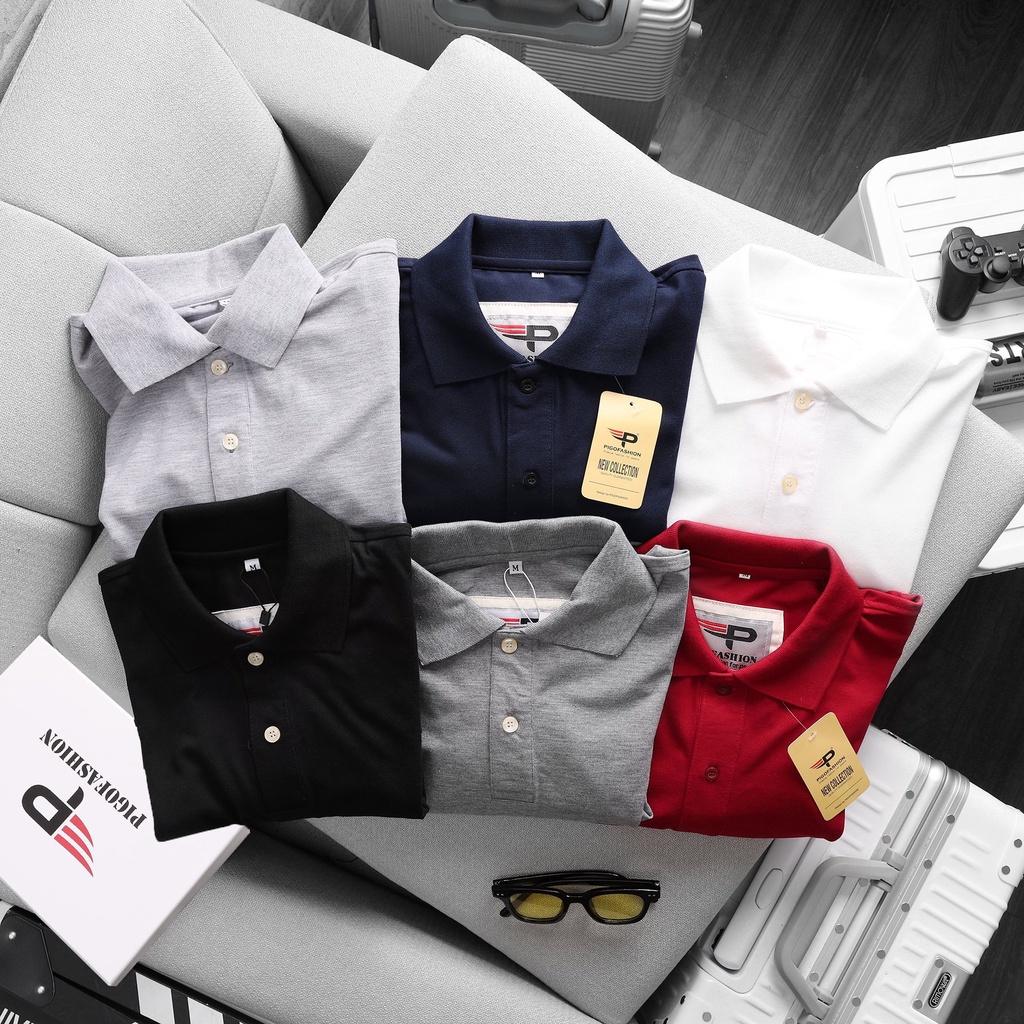 [Mã FAMALLT5 giảm 15% đơn 150K] Áo thun nam dài tay có cổ chất cotton cao cấp Pigofashion Zpg09 (xám nhạt)