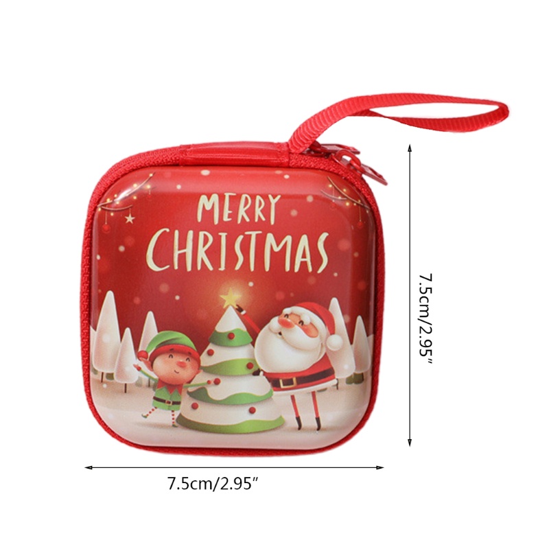 Ví Đựng Tiền Xu Bằng Thiếc In Họa Tiết Hoạt Hình Giáng Sinh Sáng Tạo