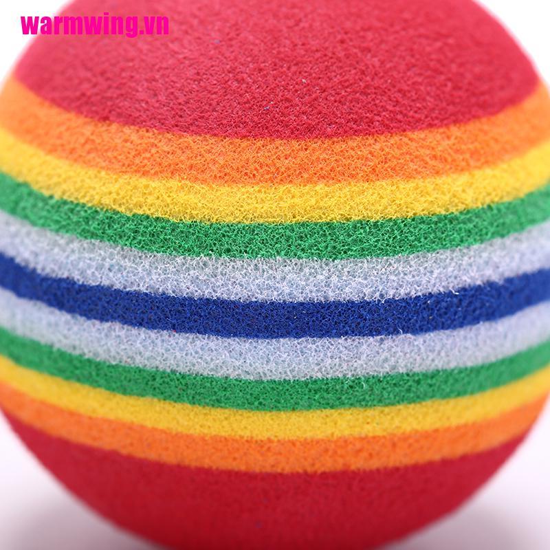 Set 10 Quả Bóng Golf Xốp Họa Tiết Kẻ Sọc Cầu Vồng Luyện Tập