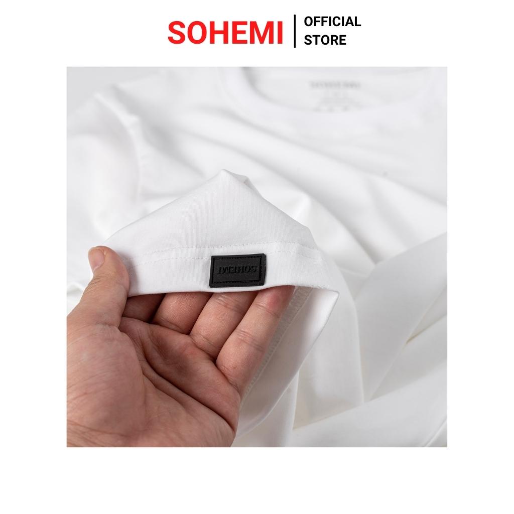 Áo thun nam SOHEMI in hình #xuhuong màu đen trắng cổ tròn vải cao cấp co giãn 4 chiều