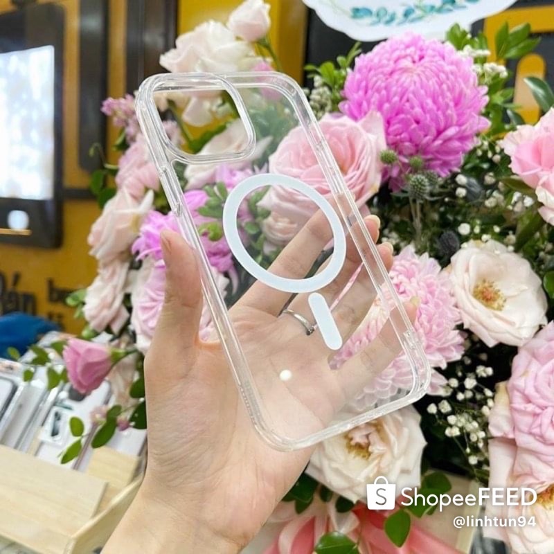 [ Đã có iP 14 ] Ốp lưng hút nam châm magsaf€ trong suốt chống ố dành cho iPhone 7plus đến 14 pro max