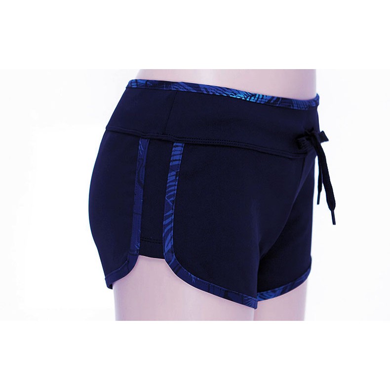Quần bơi nữ viền xanh thun lạnh đẹp 2 lớp kín đáo