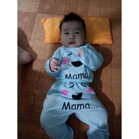 HÀNG LOẠI 1 - Set 5 bộ dài cotton 2 chiều chui đầu cho bé từ 3-14kg