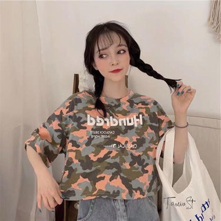 Áo croptop tay lỡ camo - CA04