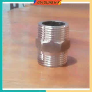 Nối 2 đầu ren ngoài phi 21 inox