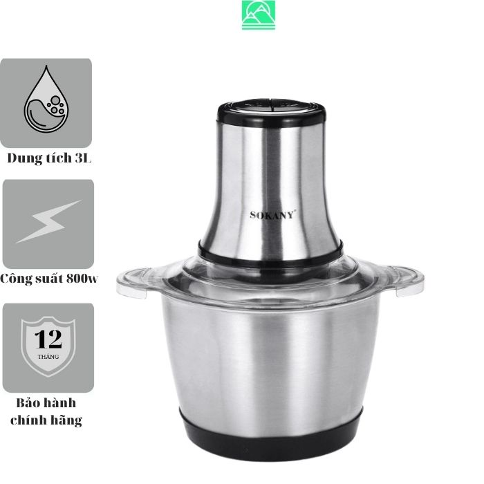 MÁY XAY THỊT SOKANY CỐI INOX 3L cao cấp chính hãng bảo hành 12 tháng