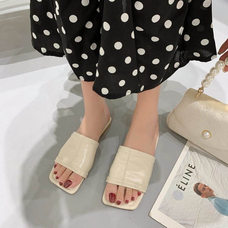 Dép đế bằng mũi vuông thời trang thanh lịch cho nữ