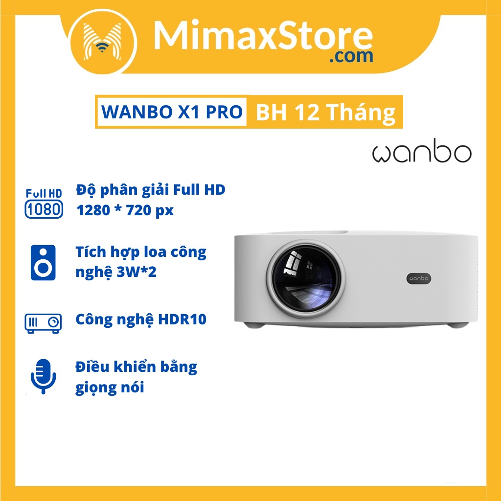 Máy Chiếu Thông Minh Wanbo X1 Pro Sử Dụng Android 9.0 / 8GB RAM | Bản Quốc Tế | BH 12 Tháng | MimaxStore