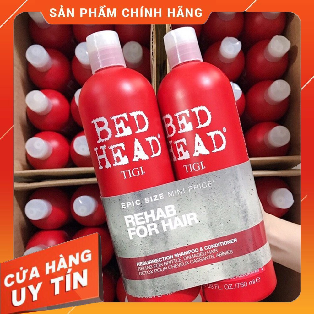 [CHÍNH HÃNG - GIÁ SỈ] Cặp gội xả TIGI đỏ phục hồi tóc hư tổn 750ml