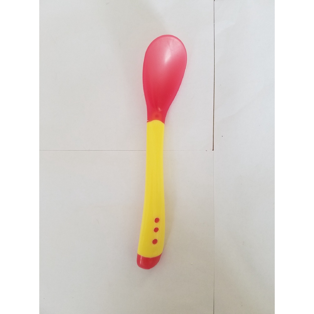 1 Muỗng Ăn Đầu Silicon Cảm Biến Nhiệt Độ Cho Bé