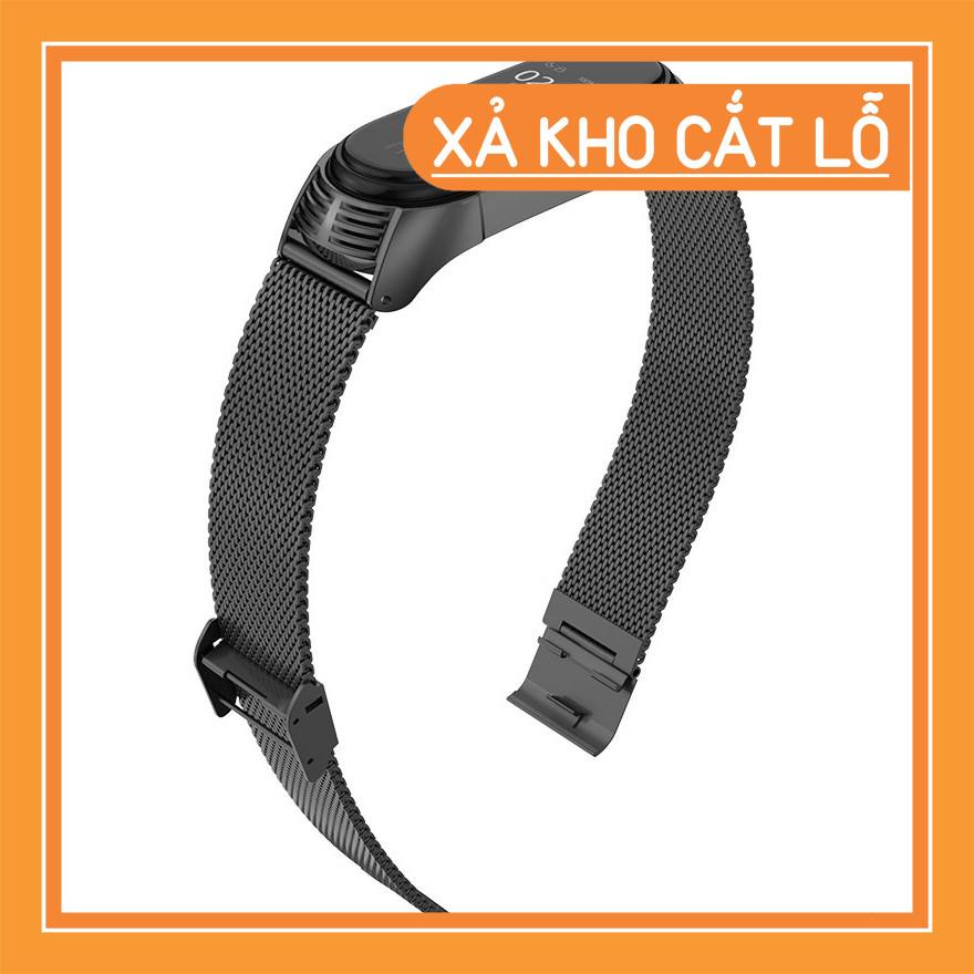 b7 Dây đeo kim loại mắt lưới vân TF Mi band 5, miband 6 Mijobs - dây đeo thay thế mi band 6, miband 5 viền vân TF