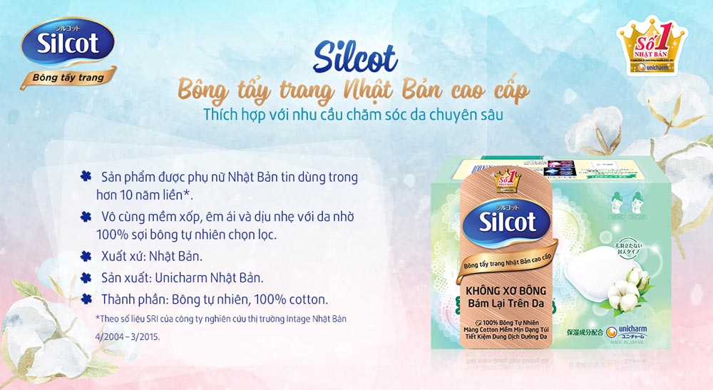 Bông tẩy trang cao cấp Silcot Premium (Xanh lá) 66 miếng/hộp