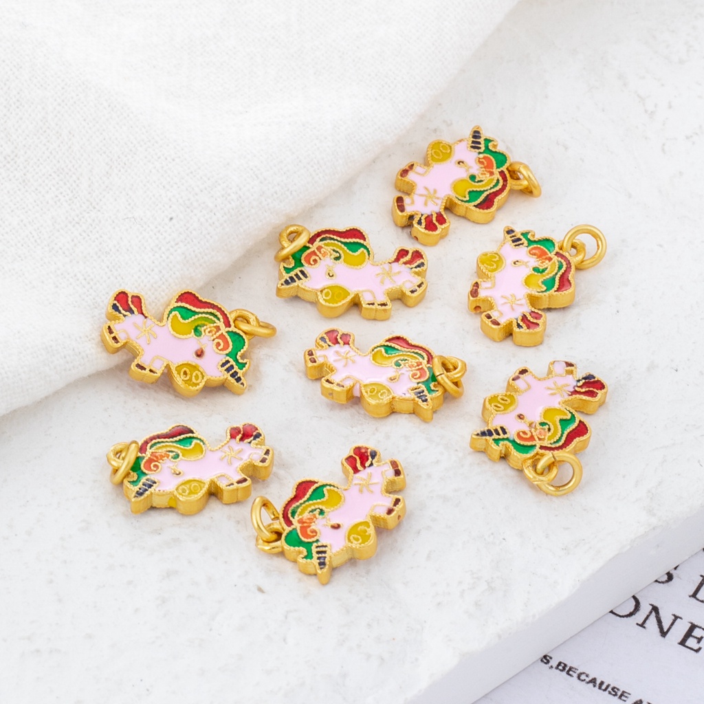 Mặt Dây Chuyền Hình Kỳ Lân Mạ Vàng 18k 9 * 13mm diy