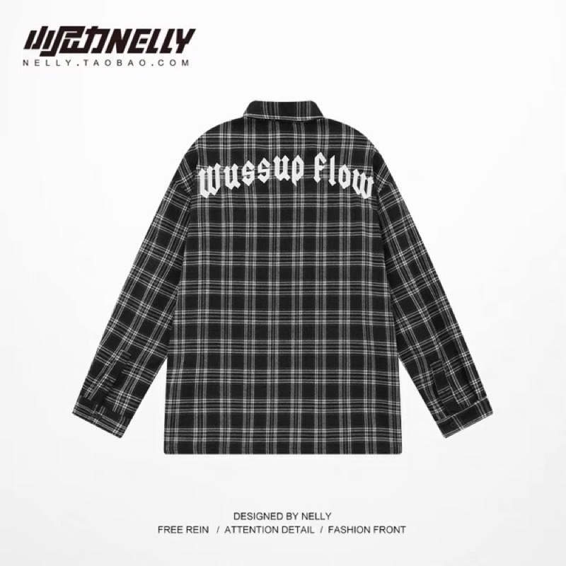 Áo sơ mi nelly chất dày dặn sale (có sẵn) wussup flow ws009