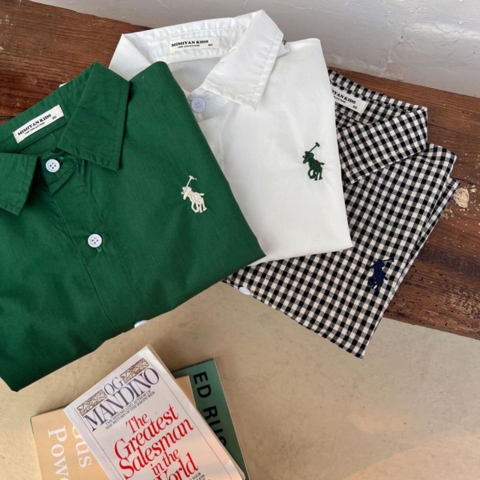 Hàng Mới Về Áo Sơ Mi Tay Dài Thời Trang Xuân Thu 2023 Dành Cho Bé Trai Gái