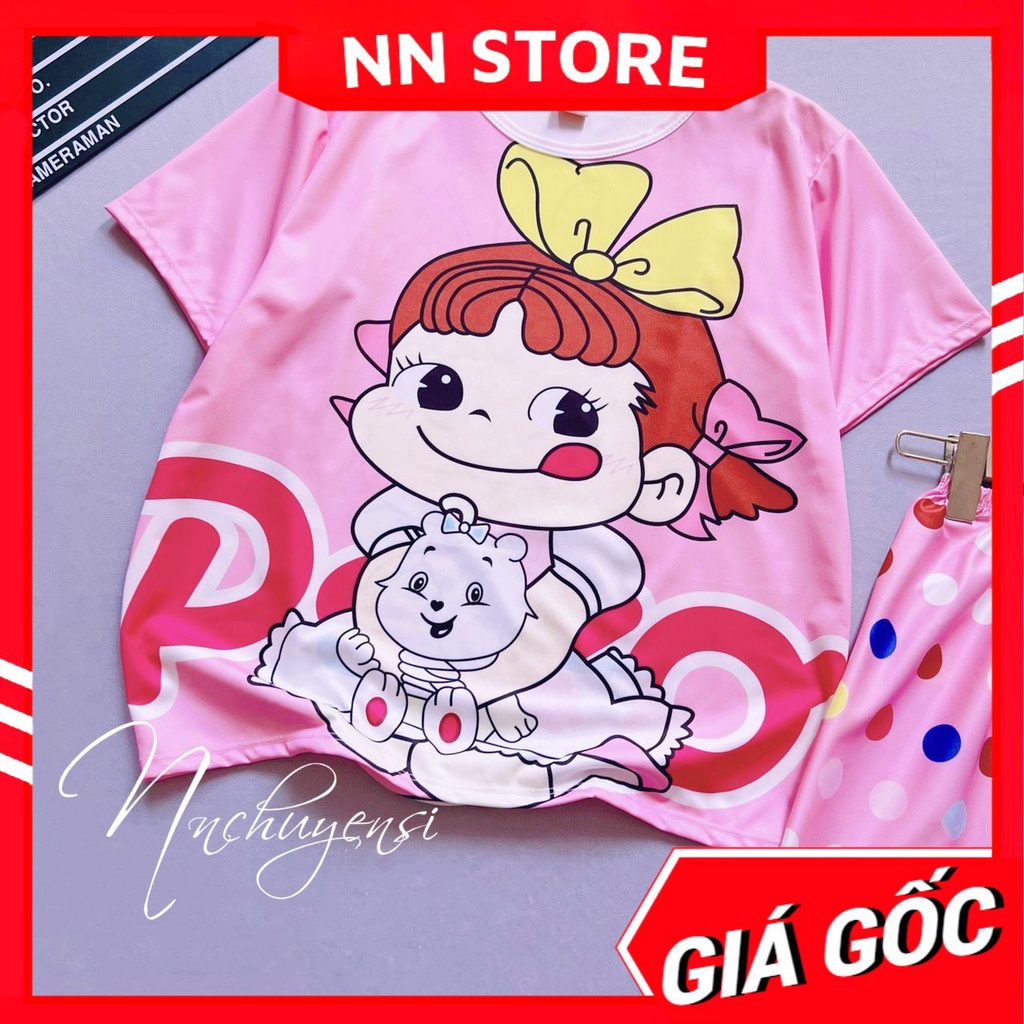 Đồ bộ bé gái mặc nhà chất thunmềm mịn mát size đến 70kg in hình doremon bò sữa hoạt hình dễ thương DBRBD FULL SIZE