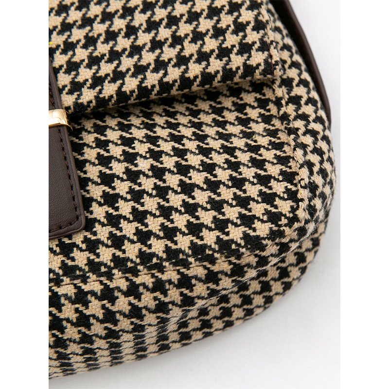 Túi đeo vai họa tiết kẻ sọc phong cách retro thu đông mới dễ phối đồ cho nữ