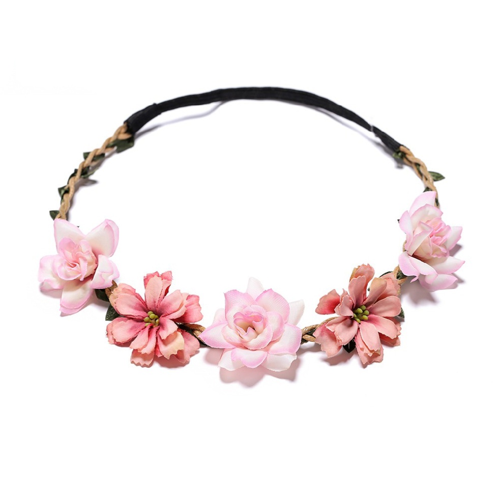 Women Flower Hairband Wedding Floral Headband Hair Garland Girls Crown Wreath
