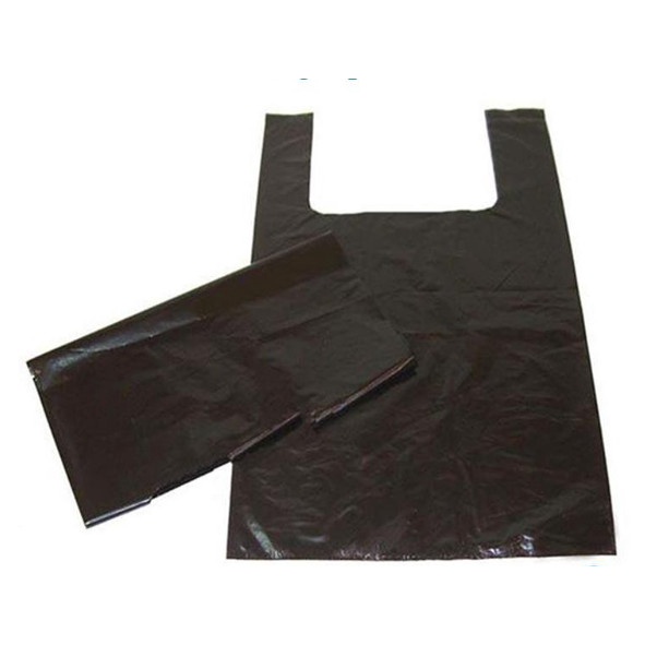 Túi xốp gói hàng hai quai xách đen bóng đẹp loại 1 - Túi xốp đen đựng rác