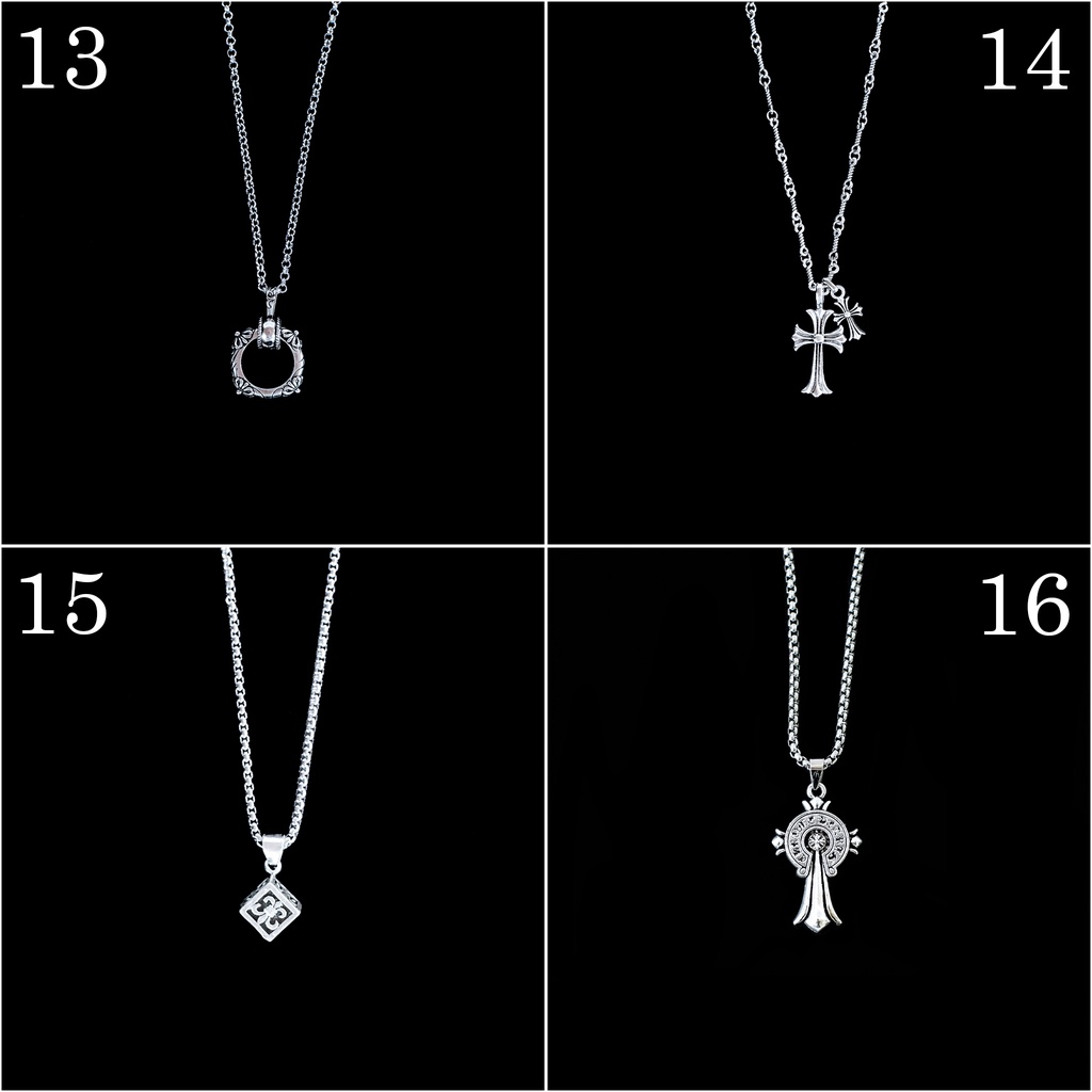 Vòng cổ Chrome Heart dây chuyền chữ thập thánh giá mạ bạc Titan kèm Box