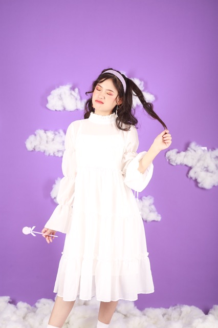 VÁY ĐI CHƠI/ĐI TIỆC/PROM - EMBROYDER DRESS - VÁY TAY DÀI ỐNG LOE | BigBuy360 - bigbuy360.vn