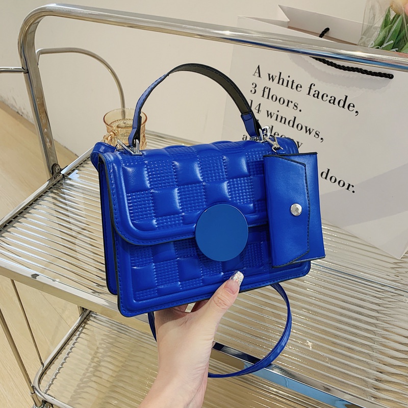 Túi Đeo Vai Màu Trơn Họa Tiết Caro Phong Cách Retro Thời Trang Mùa Hè 2022 Cho Nữ