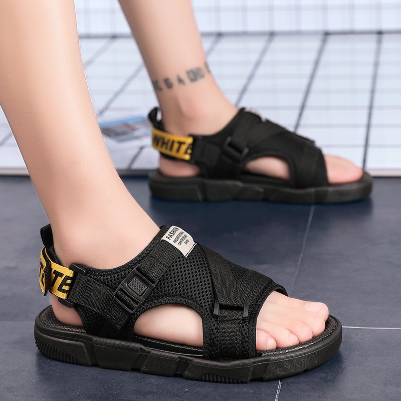 Giày sandal YOZOH cho nam màu đen & đỏ phong cách thời trang size 39-45