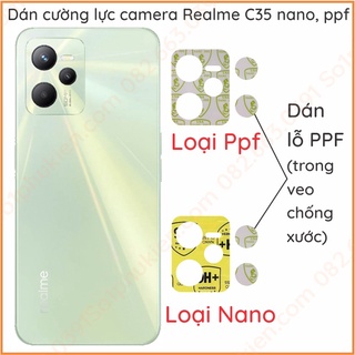 Dán camera Realme C35 / Narzo 50A Prime loại nano, ppf trong suốt, decal nhôm chống xước bảo vệ cam