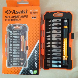 Bộ dao điêu khắc 14 chi tiết asaki ak-3961