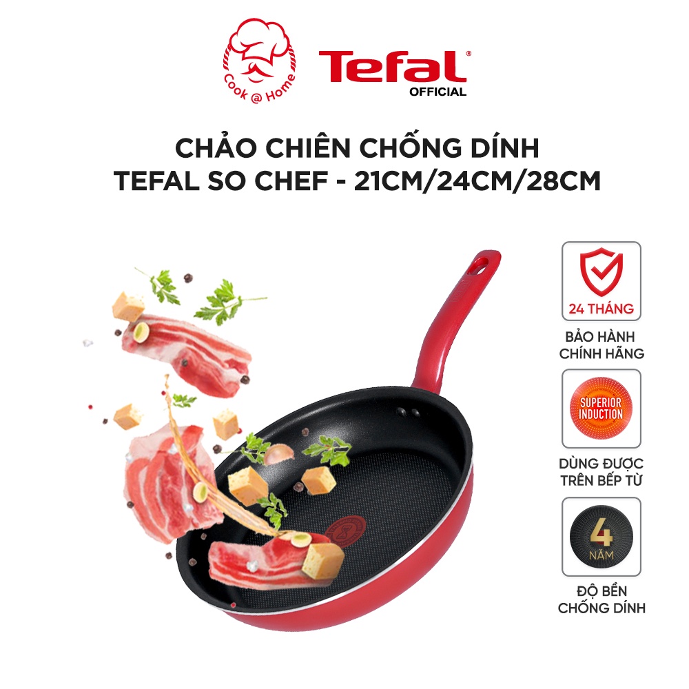 Chảo chiên chống dính Tefal So Chef dùng cho mọi loại bếp G1350296 - G1350495 - G1350696