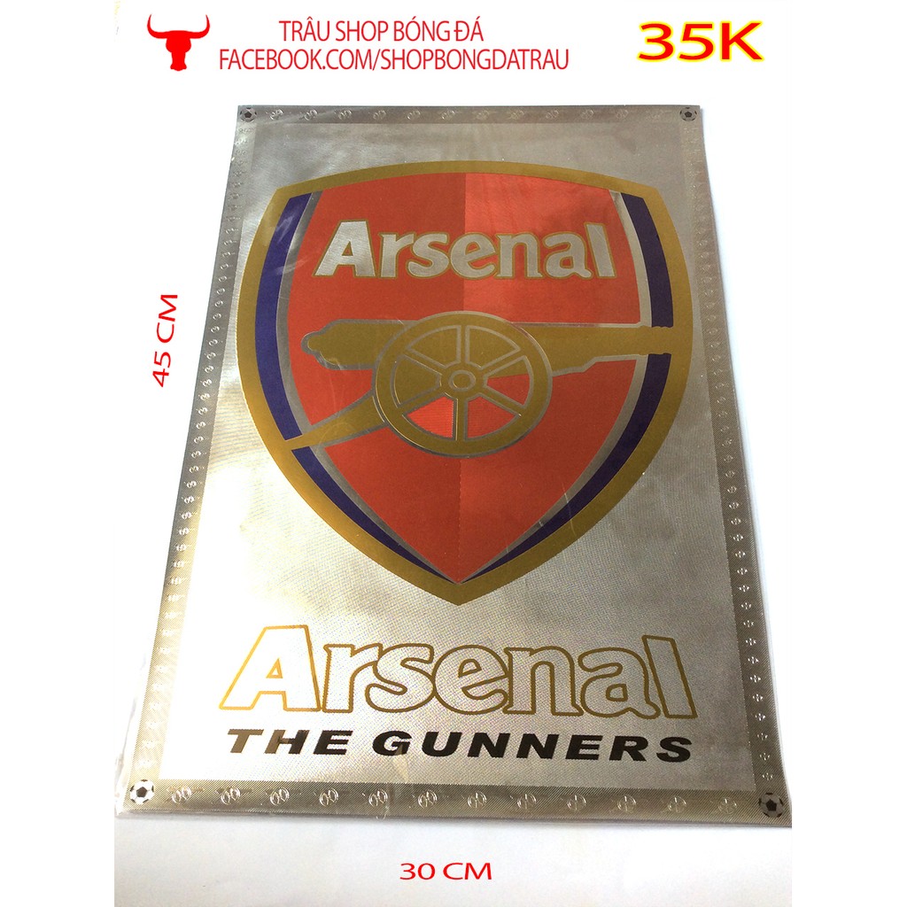 Tấm dán lưu niệm 30*45cm - các câu lạc bộ bóng đá Manchester, Arsenal, Chelsea, Barca, Real, Liverpool - Trâu