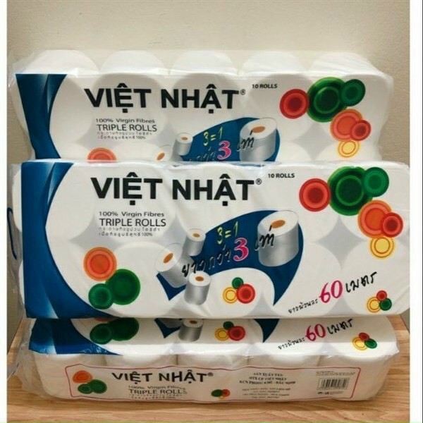 (COMBO 2 BỊCH) Giấy vệ sinh Việt Nhật 10 cuộn không lõi 3 lớp