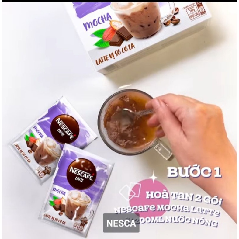 Cà Phê Hòa Tan Nescafe Latte Vị Sô Cô La (Hộp 10 Góix24g)/Cappuccino Vị Caramel, Vị Dừa (Hộp 10 Góix20g) | BigBuy360 - bigbuy360.vn