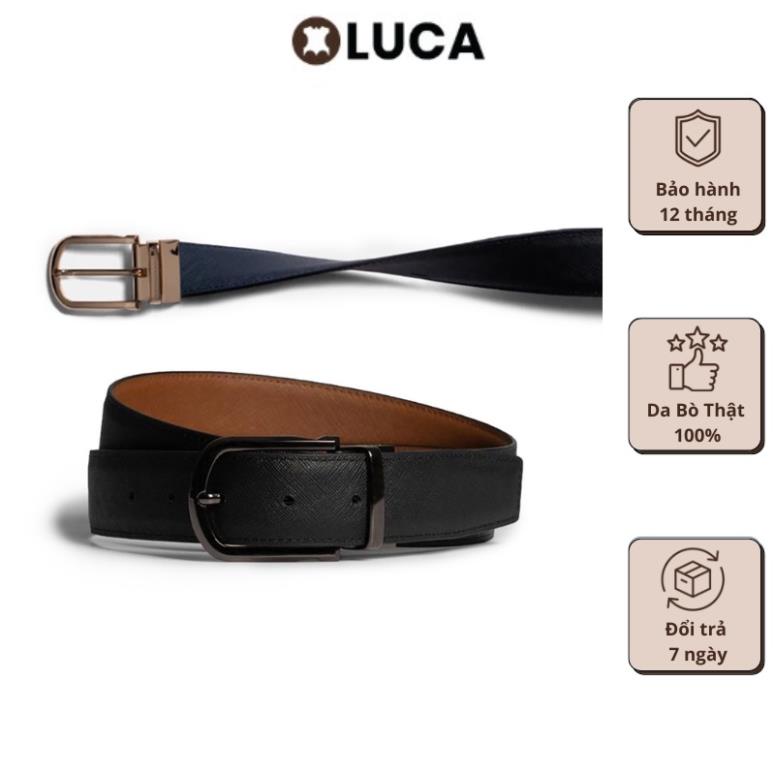 Thắt Lưng Mặt Xoay Chiều LUCA Da Bò Saffiano Cao Cấp Chống Trầy Xước Thấm Nước Bảo Hành 24 Tháng