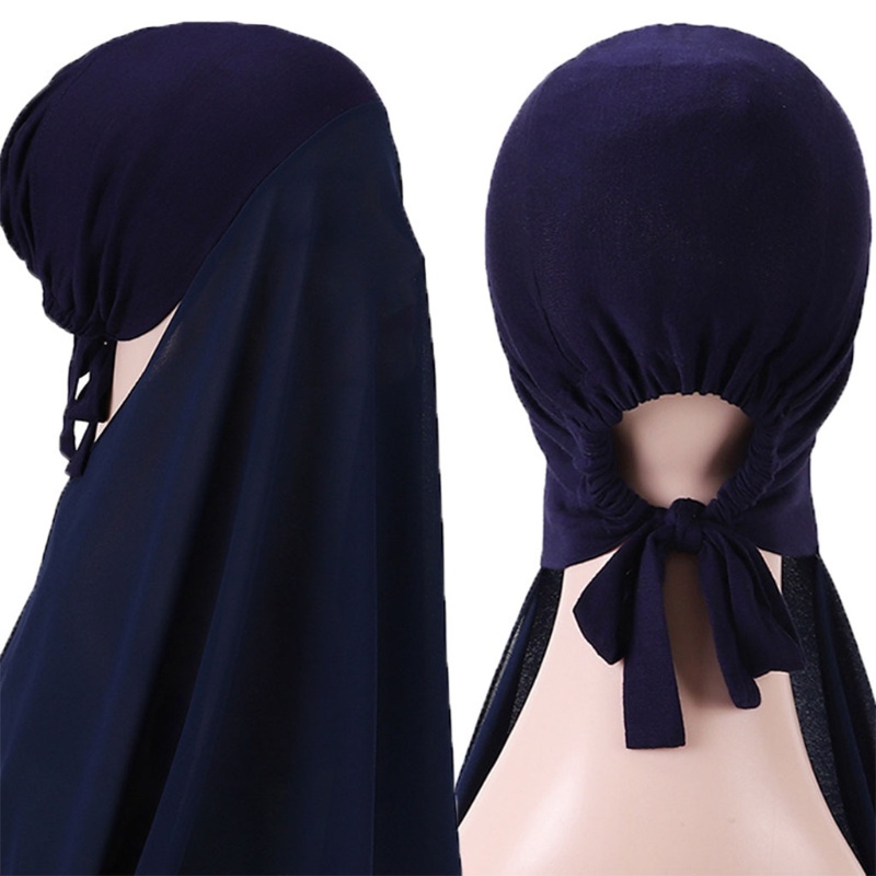 Khăn Choàng Hijab Dài Vải Chiffon Mềm Màu Trơn Trang Trí Thời Thượng