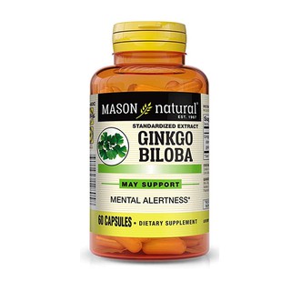 ✅ [CHÍNH HÃNG] Ginkgo Biloba Mason Hộp 60 viên - Tăng cường tuần hoàn não, giảm thiểu triệu chứng đau đầu