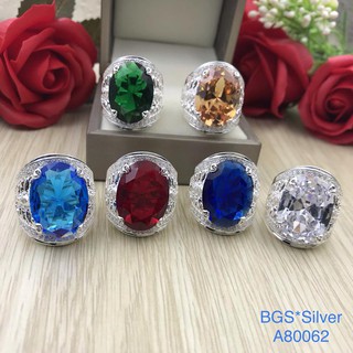 Nhẫn bạc nam hột ovan đá màu lớn 2 bên bò cạp lùa tấm trắng trên dưới đẹp độc lạ HCM A80062