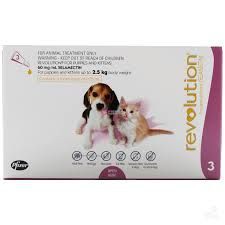 REVOLUTION 15mg  - Tuýp nhỏ gáy trị kí sinh trùng cho chó mèo dưới 2.5kg