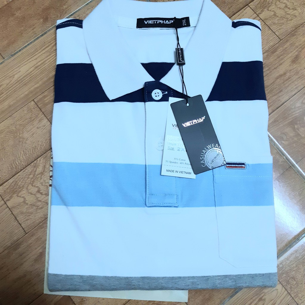 Áo thun nam sọc ngang trẻ trung Việt Pháp