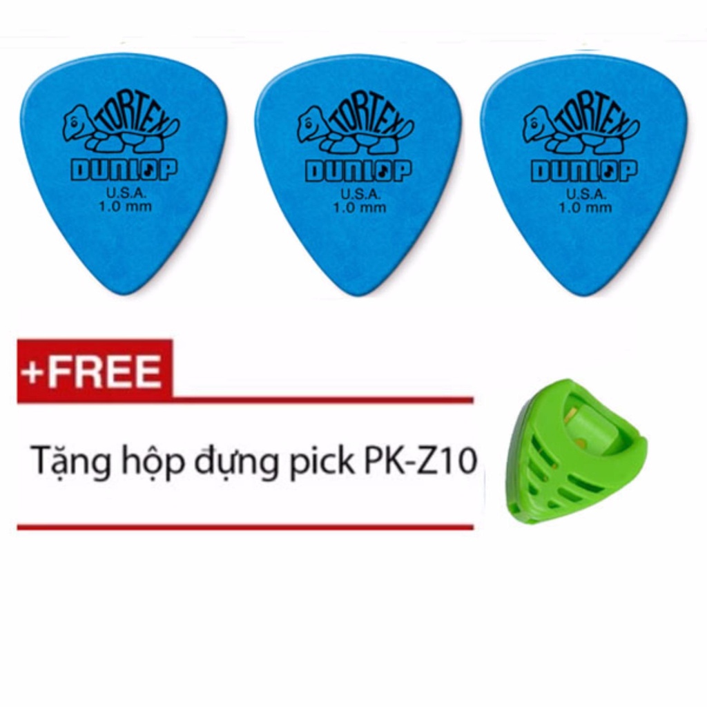 Combo 3 pick gảy Dunlop tặng hộp đựng pick - Size màu ngẫu nhiên, nếu chọn nhắn cho shop