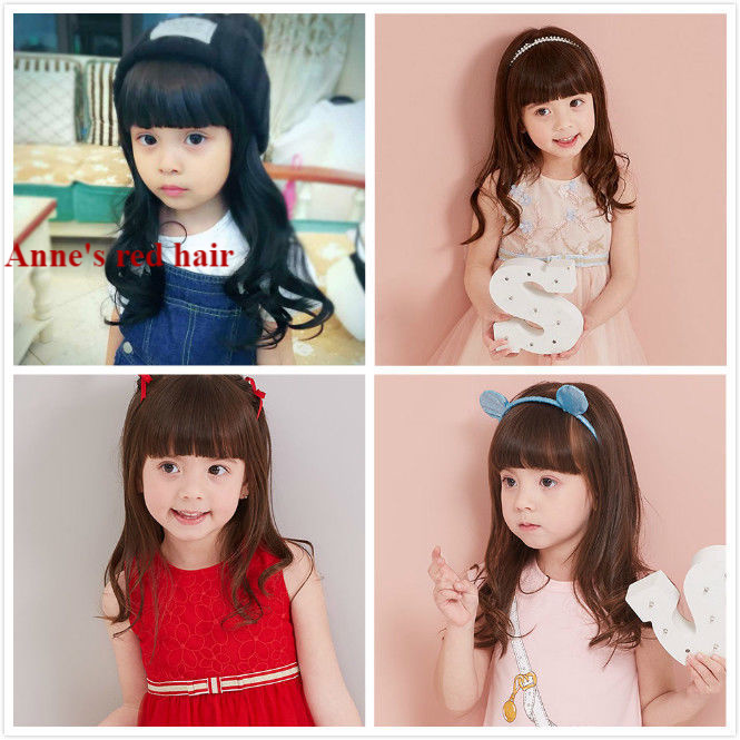 Bộ Tóc Giả Dài Xoăn Phong Cách Công Chúa Dễ Thương Dành Cho Bé Gái