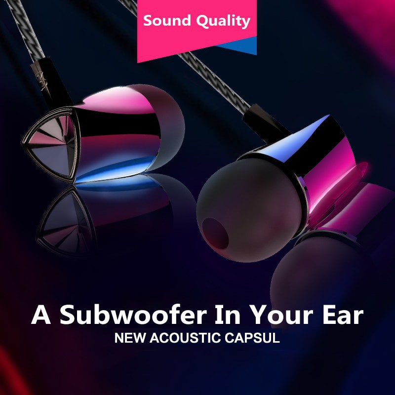 Phiên bản nâng cấp của tai nghe có dây Loa siêu trầm di động có dây cho Huawei Xiaomi Samsung với tính năng giảm tiếng