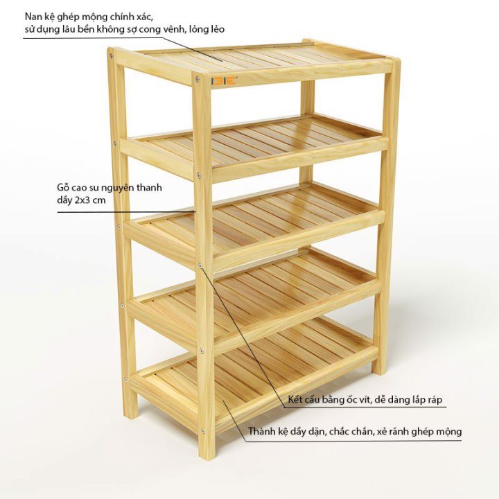 kệ dép 5 tầng rộng 80cm